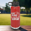 Red Basketball Water Bottle With Lifes Cycle Hoops Passion Design