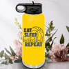 Yellow Basketball Water Bottle With Lifes Cycle Hoops Passion Design