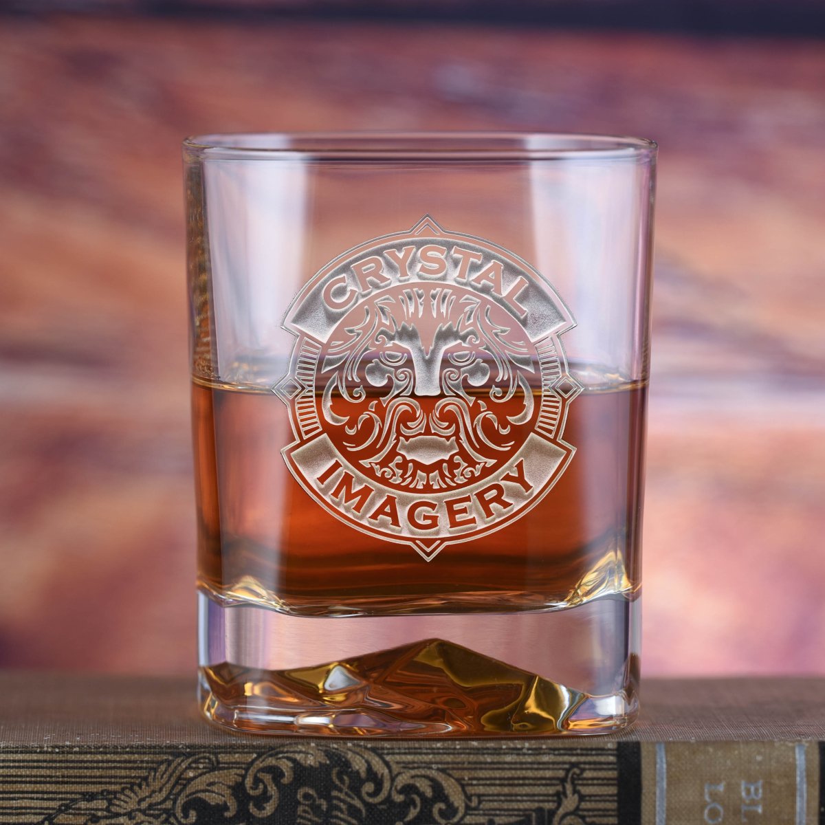 Unique Personalized Custom Logo Whiskey Glass Customized Barware Gifts for Men by Groovy Guy