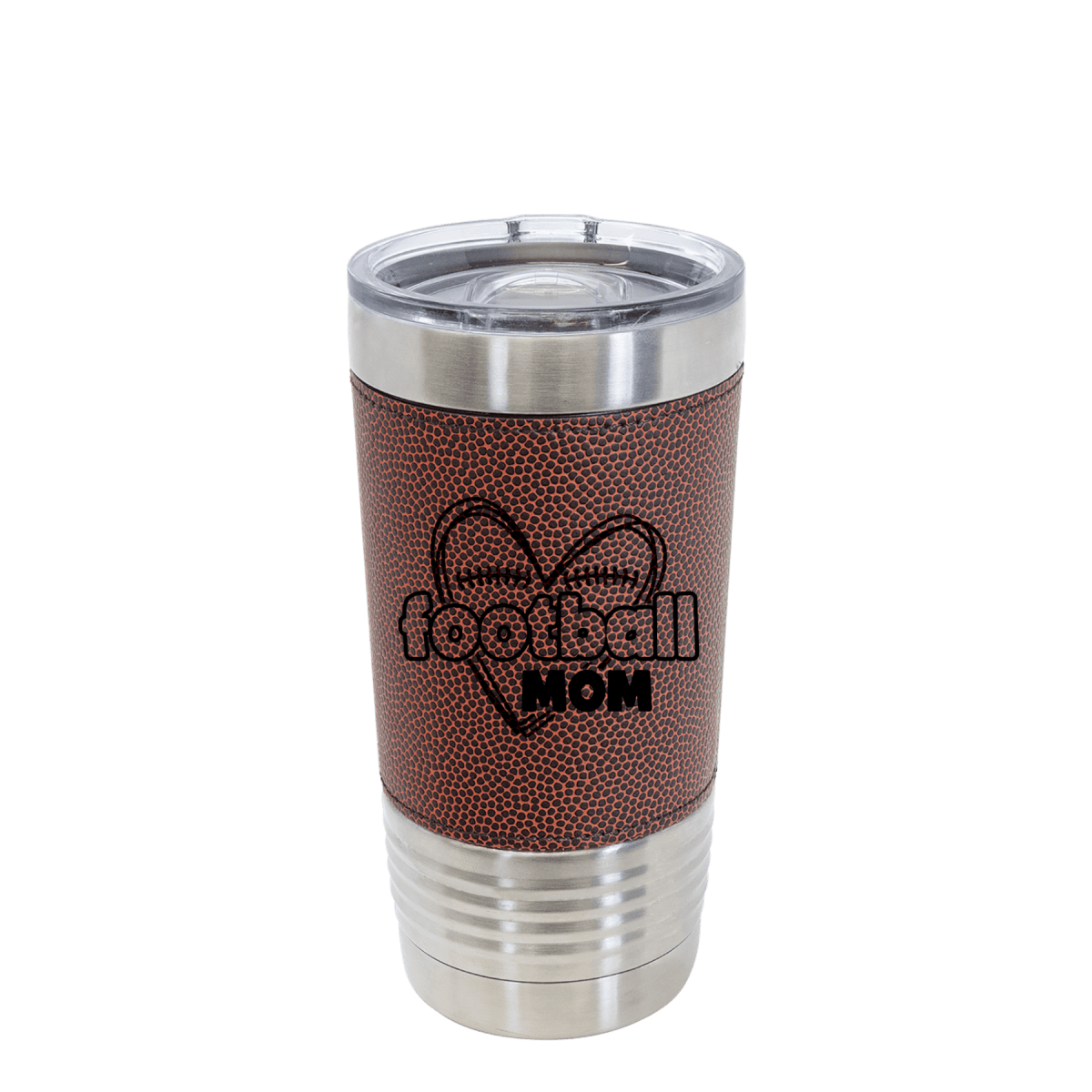 Unique Personalized Loving Heart Of A Football Mom Football Tumbler Customized Football Tumbler Gifts for Men by Groovy Guy