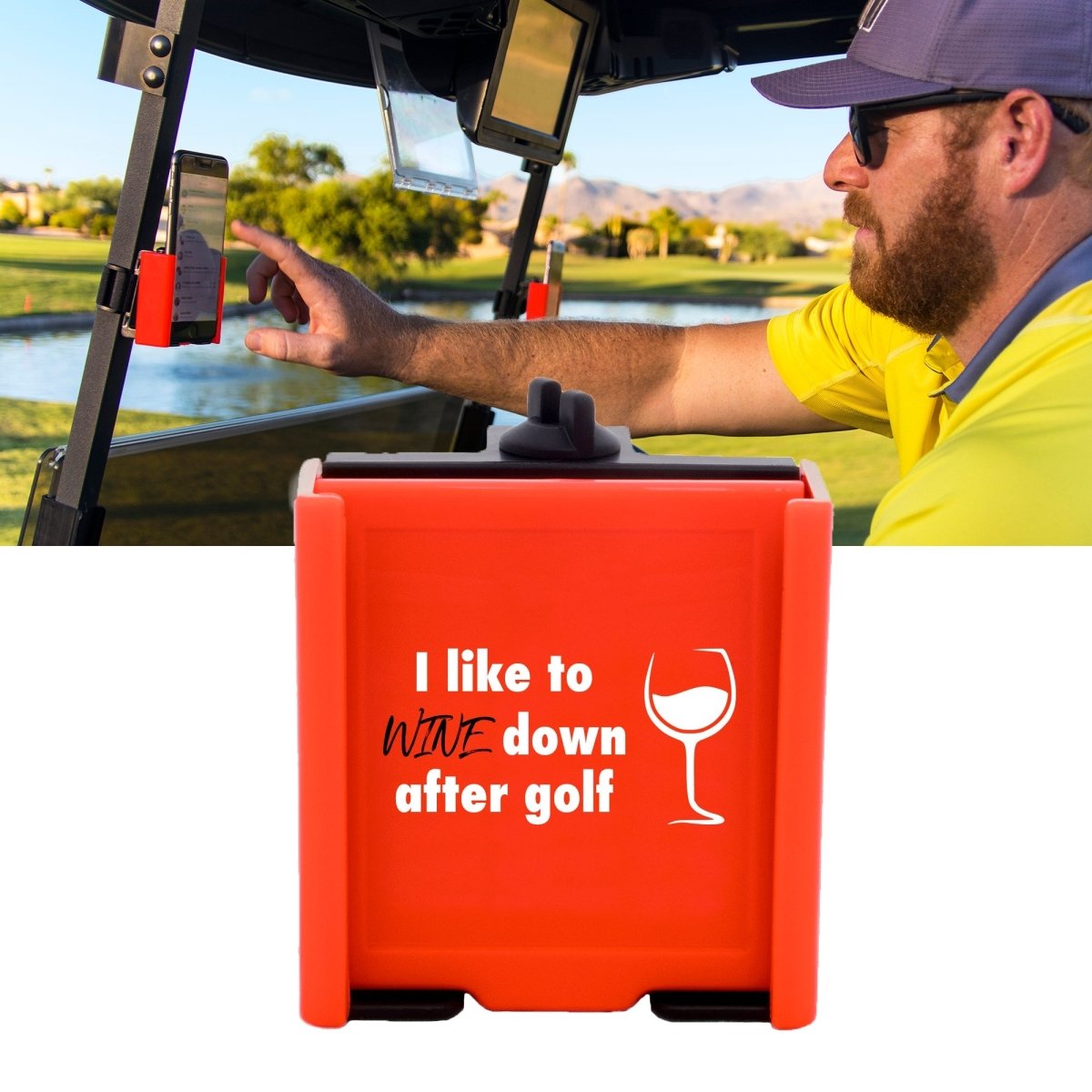 Unique Personalized Golf Cart Phone Holder Customized Gifts for Men by Groovy Guy