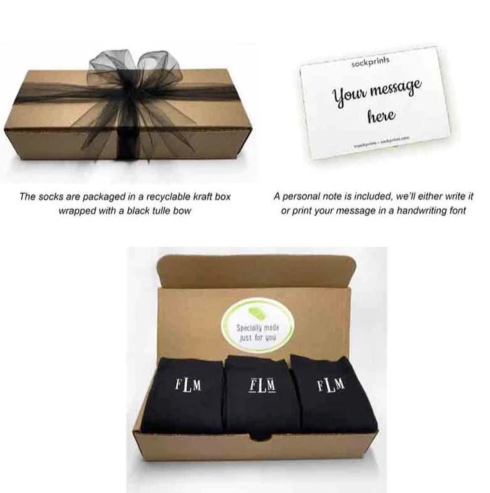 Unique Personalized Classic Monogrammed Socks Customized Socks Gifts for Men by Groovy Guy