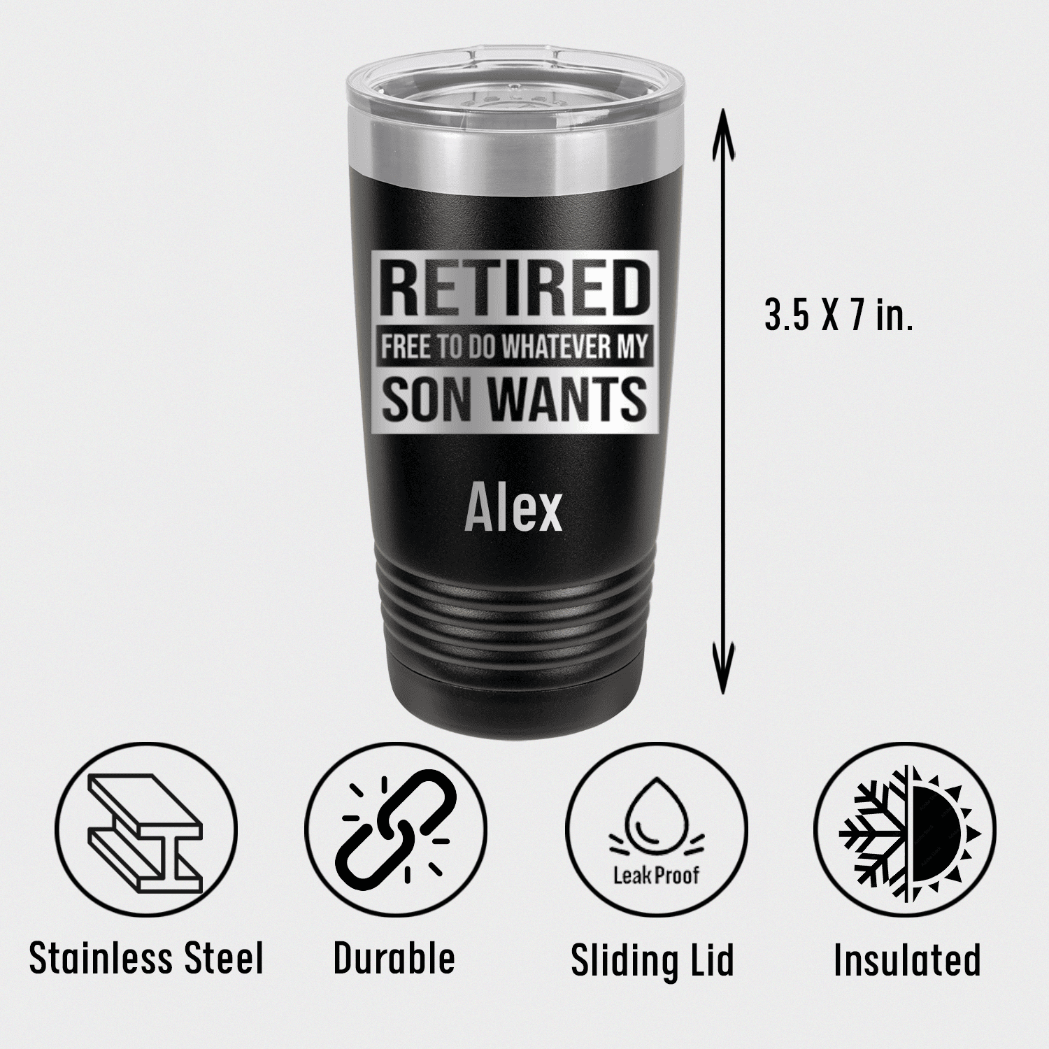 Unique Personalized My Son Still Gives Me Orders Tumbler Customized Retirement Tumblers Gifts for Men by Groovy Guy