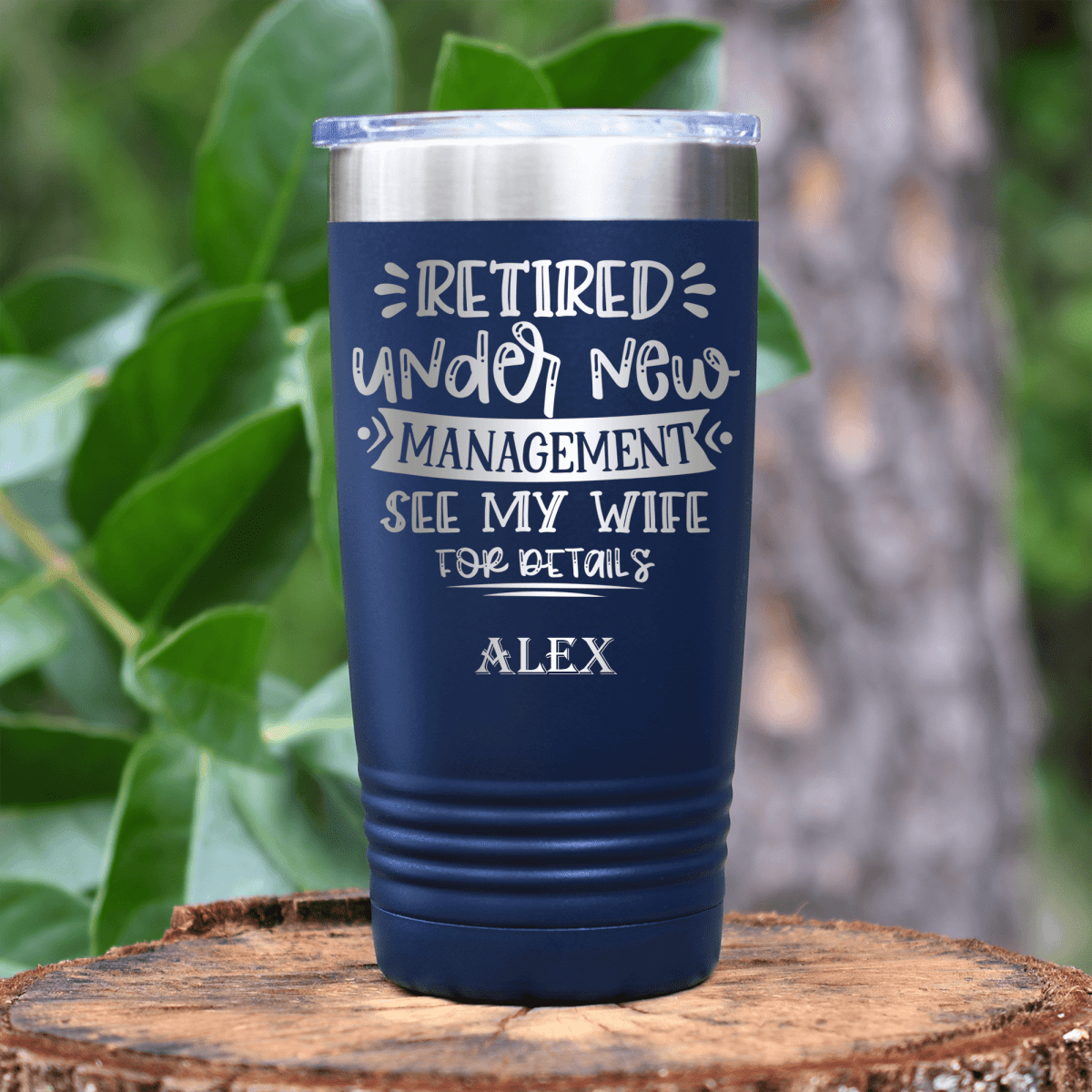 Navy Retirement Tumbler With My Wife Is My Only Boss Design