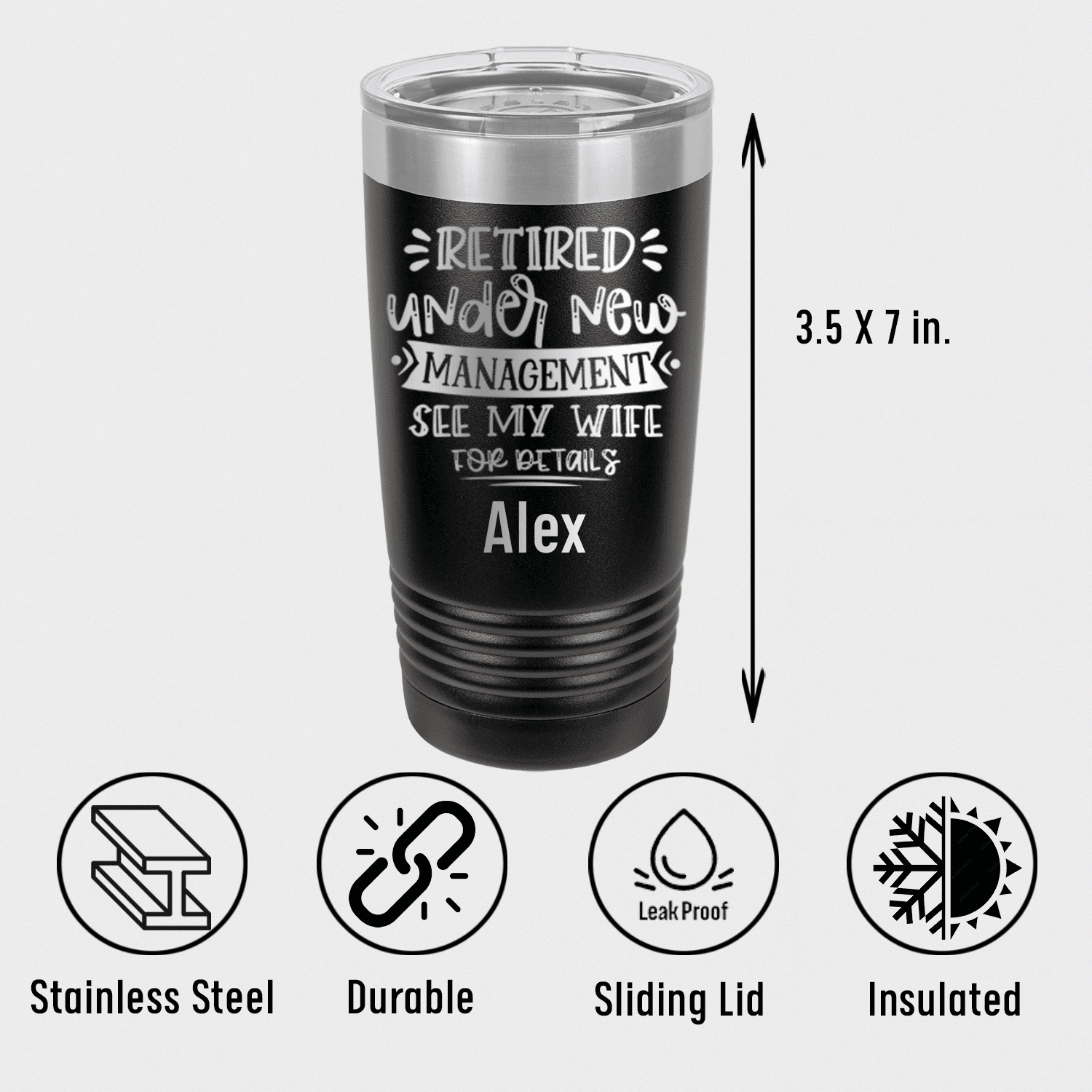 Unique Personalized My Wife Is My Only Boss Tumbler Customized Retirement Tumblers Gifts for Men by Groovy Guy