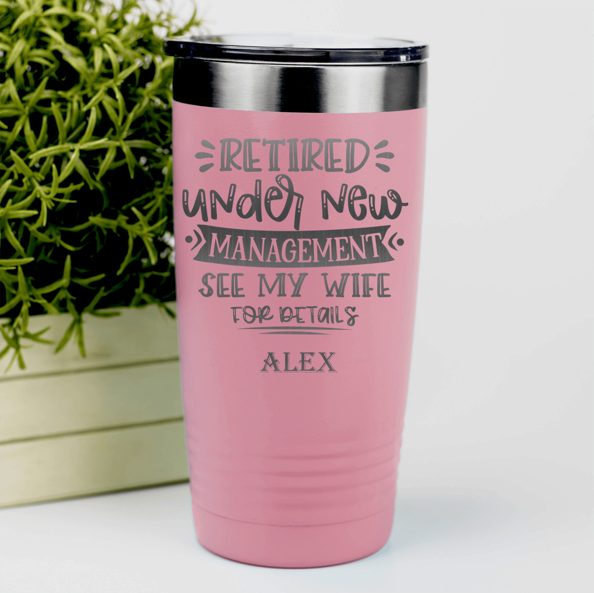 Salmon Retirement Tumbler With My Wife Is My Only Boss Design