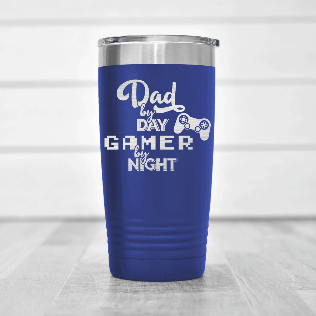 Blue fathers day tumbler Night Gamer Dad
