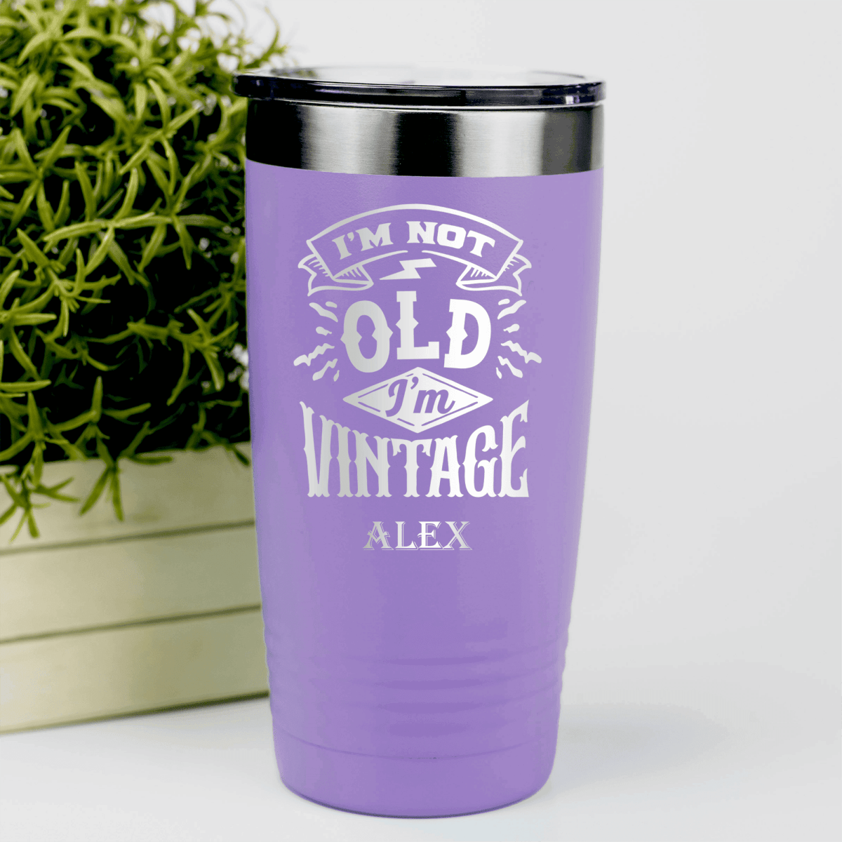 Light Purple Funny Old Man Tumbler With Not Old Just Vintage Design