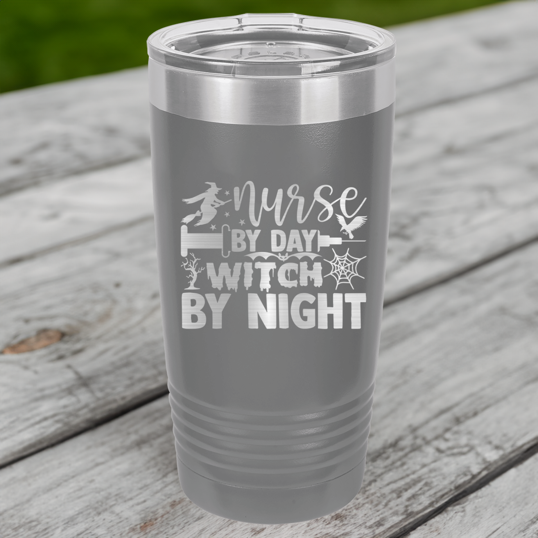 Funny Nurse By Day Witch By Night Ringed Tumbler