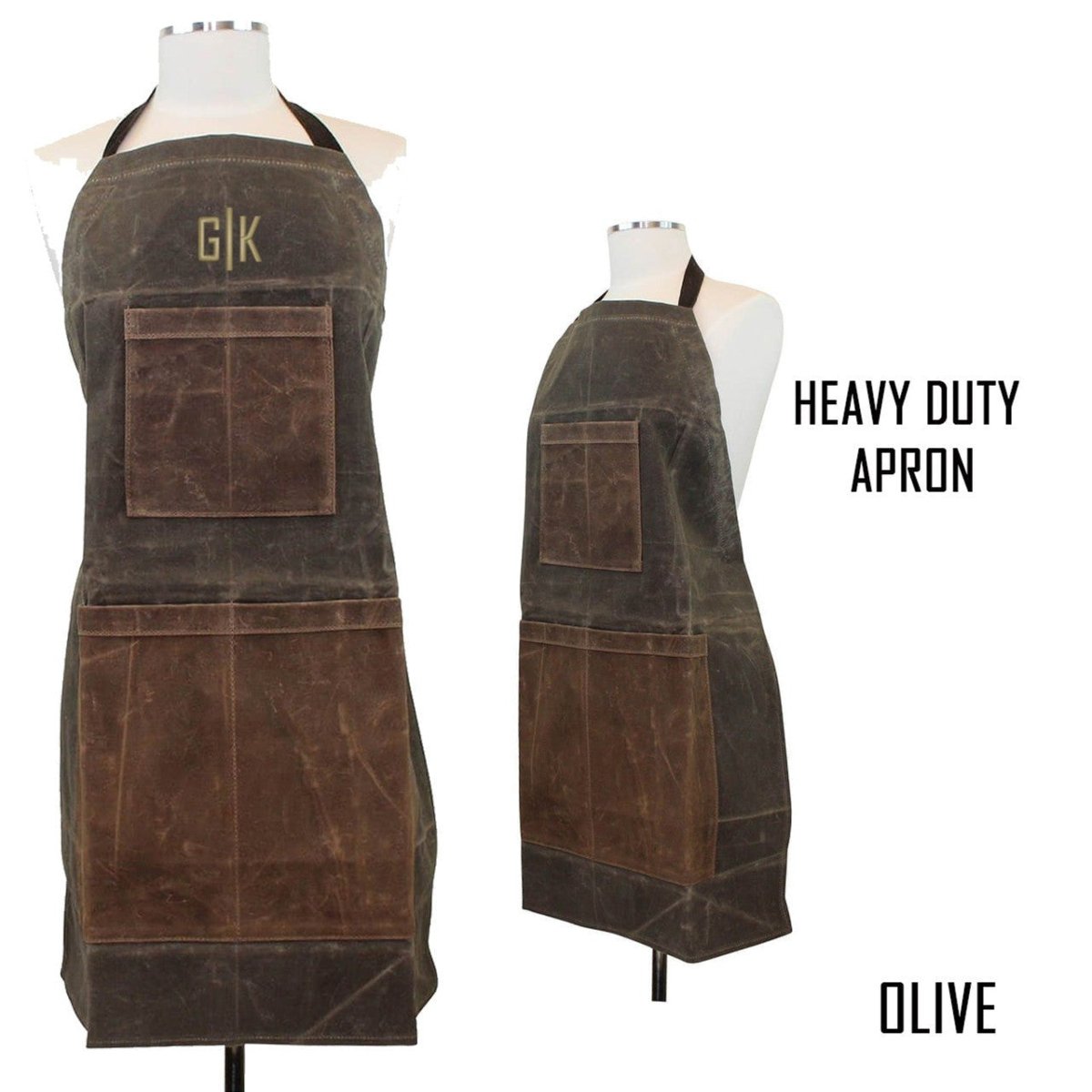 Unique Personalized Monogrammed Waxed Canvas Apron Customized Wearables Gifts for Men by Groovy Guy