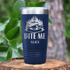 Navy Fishing Tumbler With Oh Bite Me Design