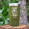Military Green Fishing Tumbler With One More Cast Design