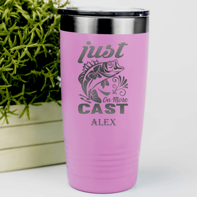 Pink Fishing Tumbler With One More Cast Design