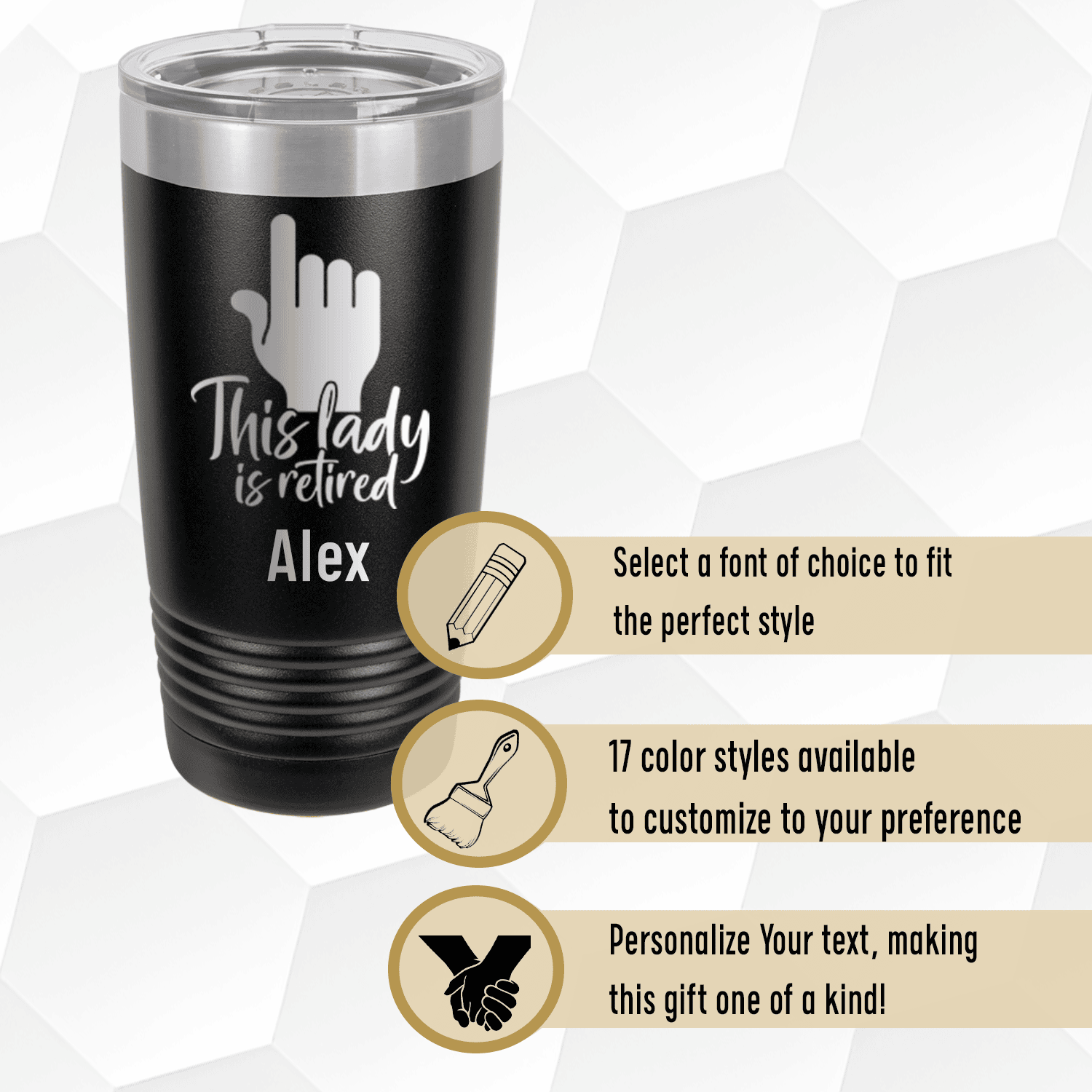 Unique Personalized One Retired Lady Tumbler Customized Retirement Tumblers Gifts for Men by Groovy Guy