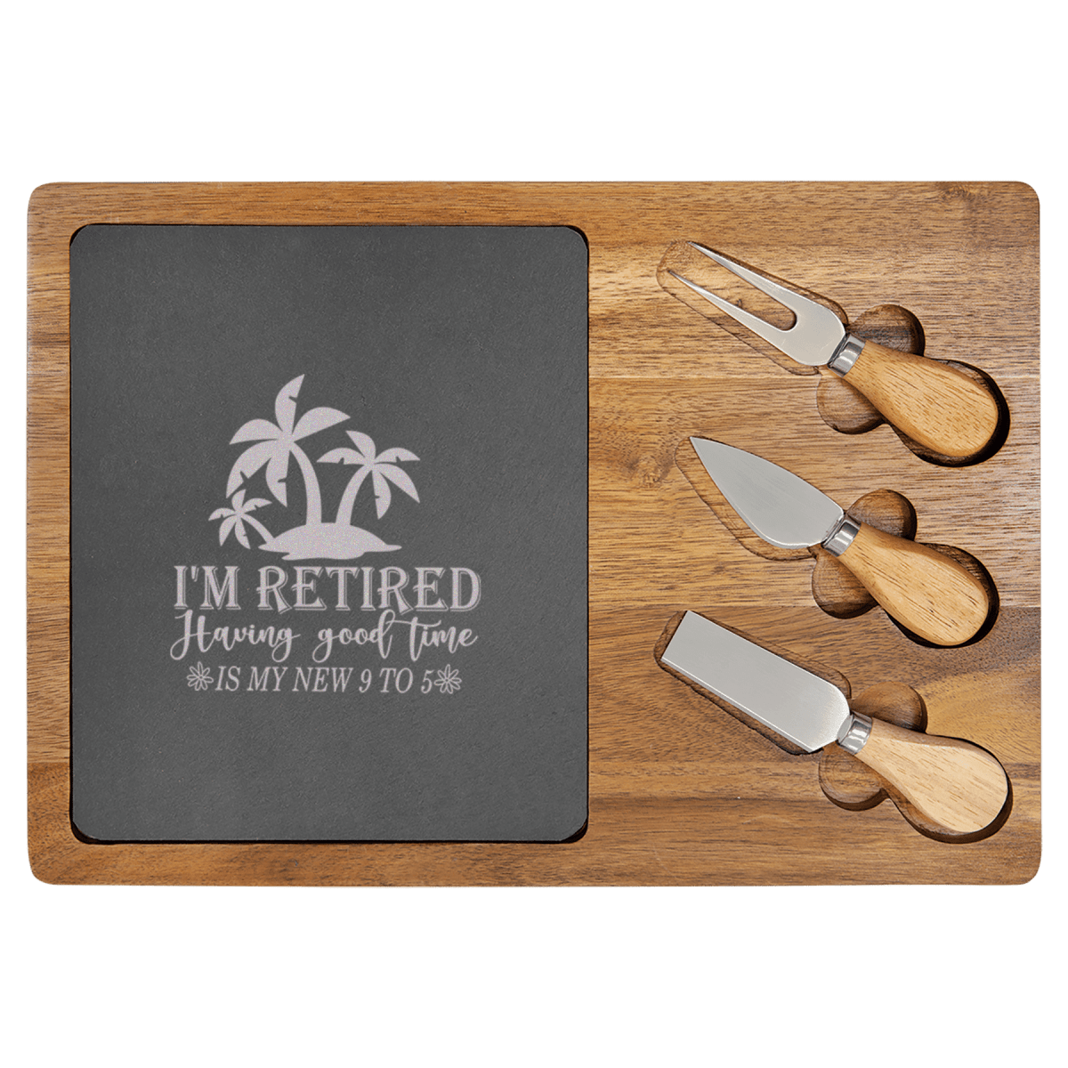 Unique Personalized Only Looking For A Good Time Wood Slate Serving Tray Customized Retirement Serving Boards Gifts for Men by Groovy Guy