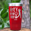 Red Golf Tumbler With Par Tee Time Design