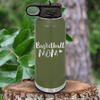 Military Green Basketball Water Bottle With Proud Courtside Mother Design