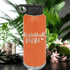 Orange Basketball Water Bottle With Proud Courtside Mother Design