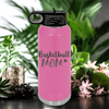 Pink Basketball Water Bottle With Proud Courtside Mother Design