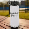 White Basketball Water Bottle With Proud Courtside Mother Design