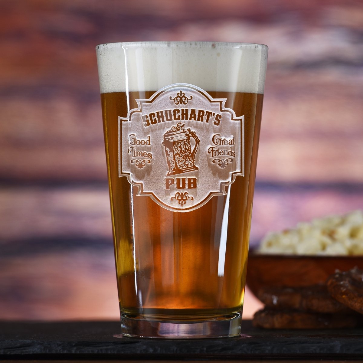 Unique Personalized Personalized Bar Pub Sign Pint Glass Mug Customized pint glass Gifts for Men by Groovy Guy