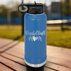 Blue Basketball Water Bottle With Queen Of The Bleachers Design