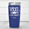Blue Fishing Tumbler With Reel Cool Dad Design