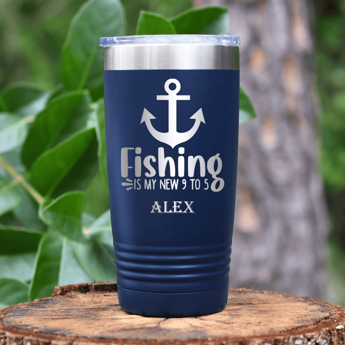Navy Retirement Tumbler With Retired And Gone Fishing Design