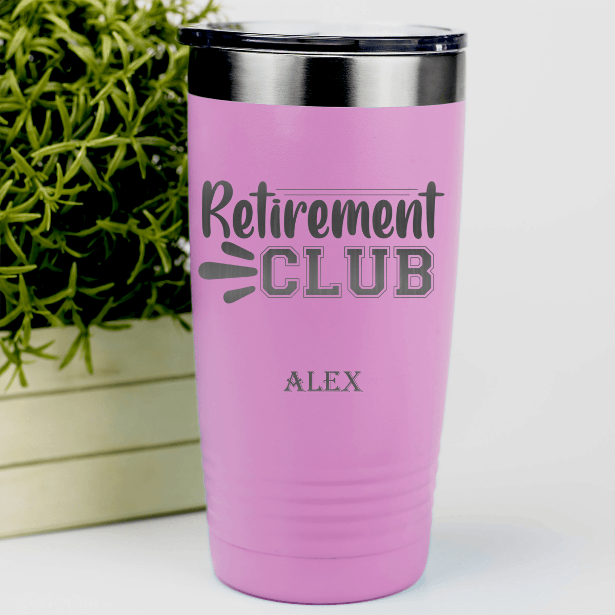 Pink Retirement Tumbler With Retirement Club Design