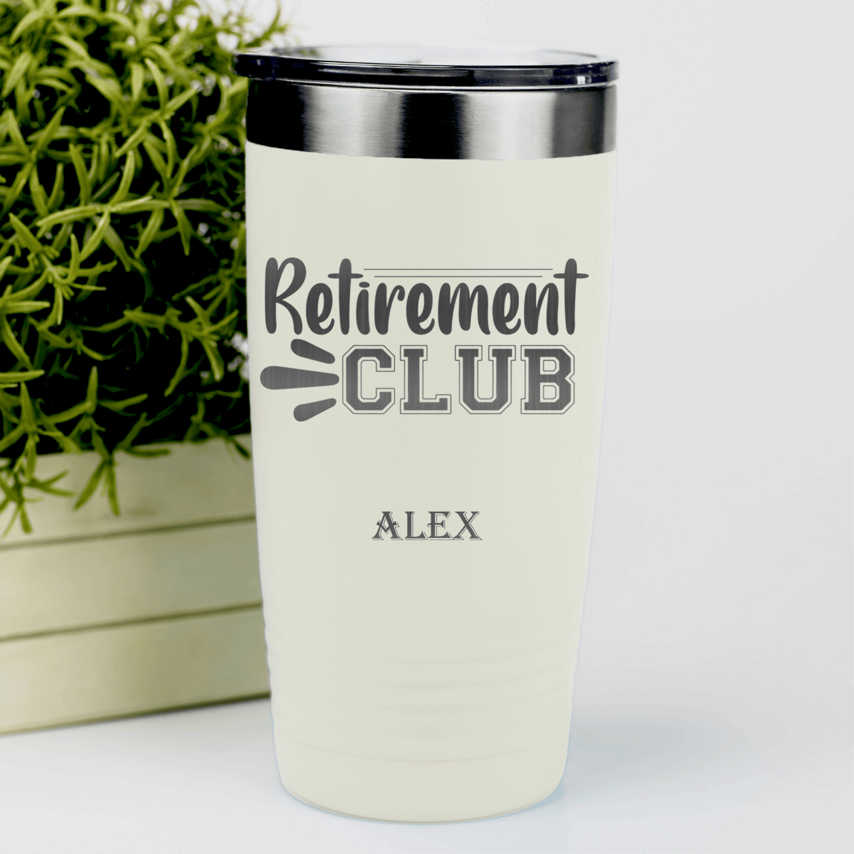 White Retirement Tumbler With Retirement Club Design