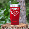 Red baseball tumbler Sass From The Mound