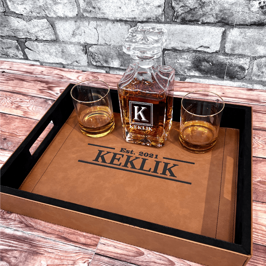 Unique Personalized Serving Decanter Set Customized Decanter Set Gifts for Men by Groovy Guy