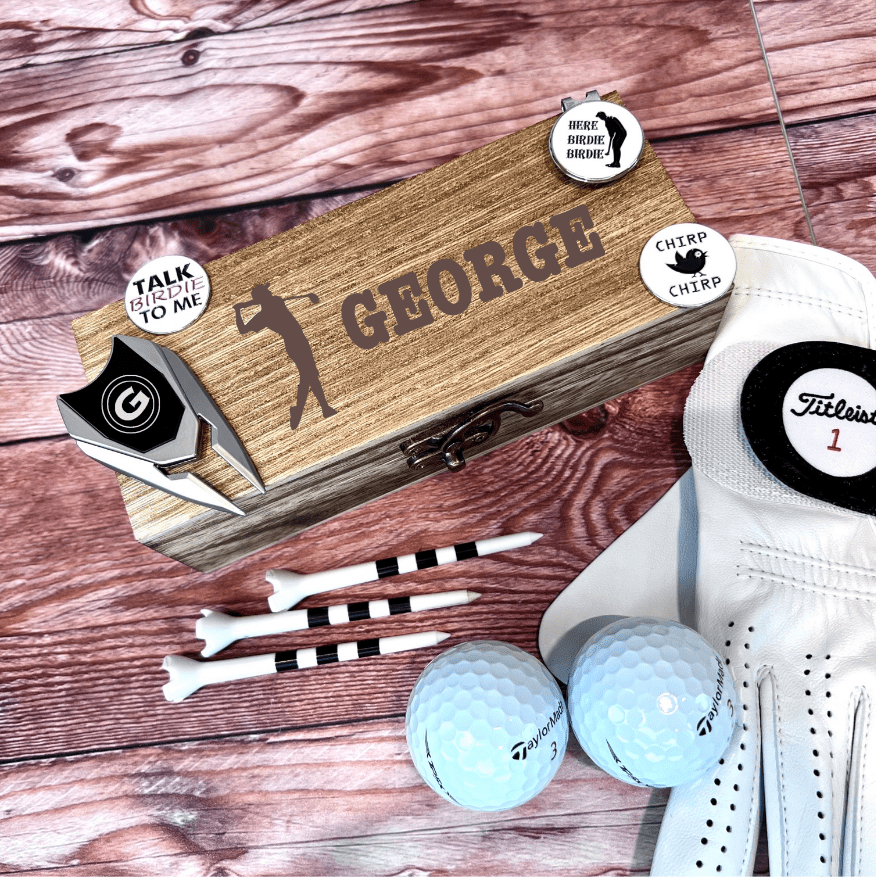 Unique Personalized Golf Goodie Box Customized Gifts for Men by Groovy Guy