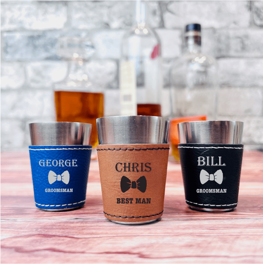 Unique Personalized Bow Tie Boozer Customized Shot Glasses Gifts for Men by Groovy Guy