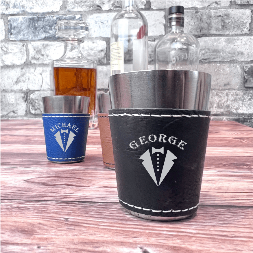 Unique Personalized Suited Up Shots Customized Gifts for Men by Groovy Guy