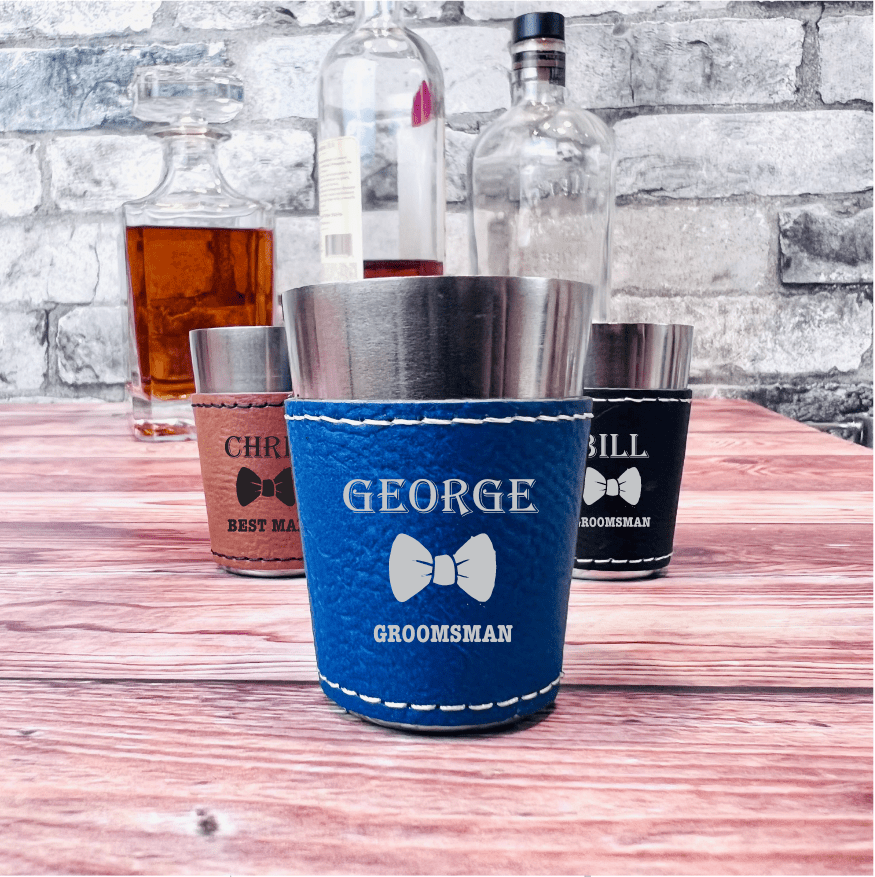 Unique Personalized Bow Tie Boozer Customized Shot Glasses Gifts for Men by Groovy Guy
