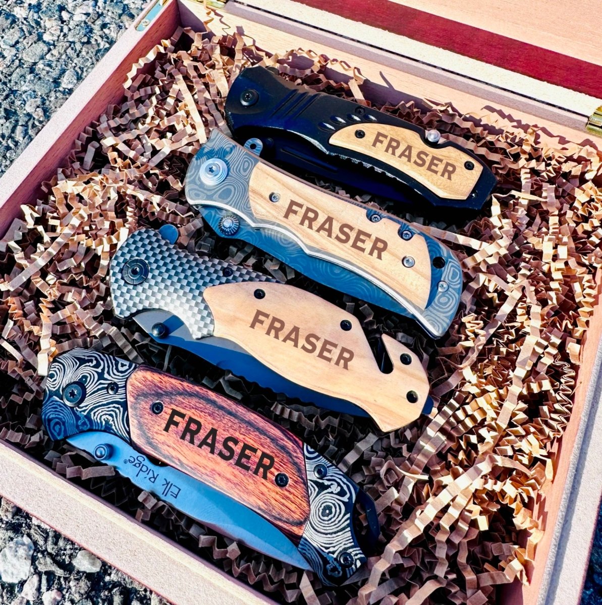 Unique Personalized Personalized Pocket Knife Gift Set for Men Customized Hunting & Survival Knives Gifts for Men by Groovy Guy