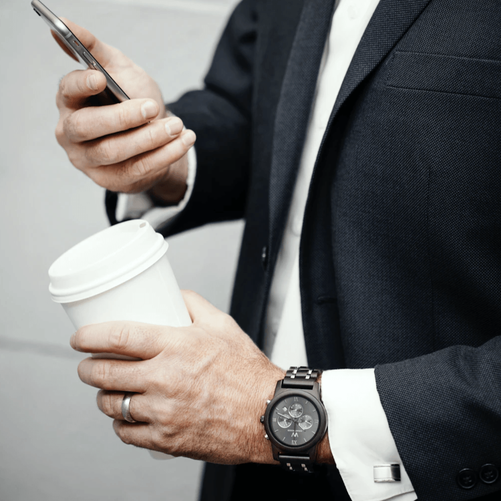 Unique Personalized Black Ivory Chronos Customized Watches Gifts for Men by Groovy Guy