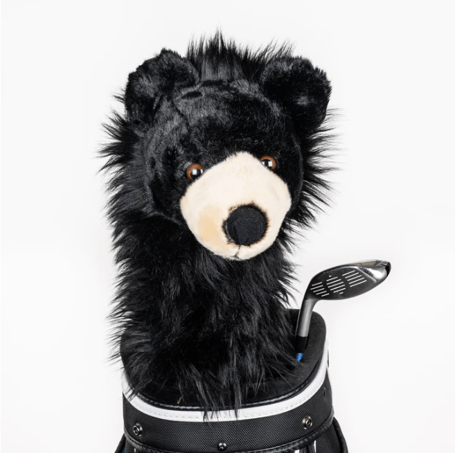 Unique Personalized Black Bear Golf Headcover Customized Golf Head Covers Gifts for Men by Groovy Guy