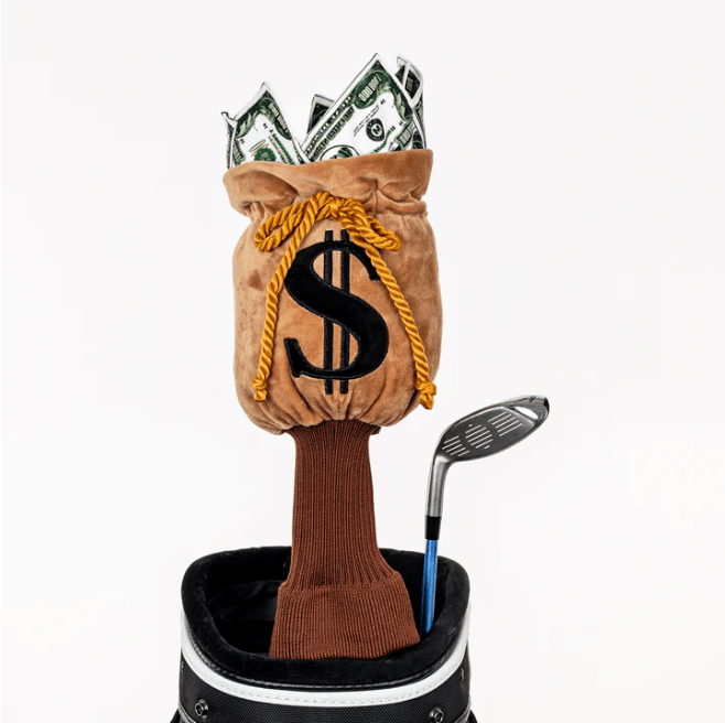 Unique Personalized Money Bags Golf Headcover Customized Golf Head Covers Gifts for Men by Groovy Guy
