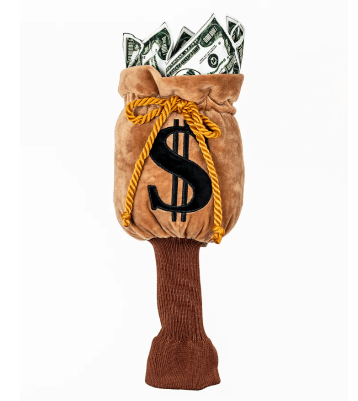 Unique Personalized Money Bags Golf Headcover Customized Golf Head Covers Gifts for Men by Groovy Guy