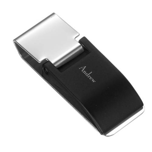 Unique Personalized Black Personalized Money Clip Customized Wallets Gifts for Men by Groovy Guy