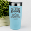Teal Golf Tumbler With Send Me Golfing Design