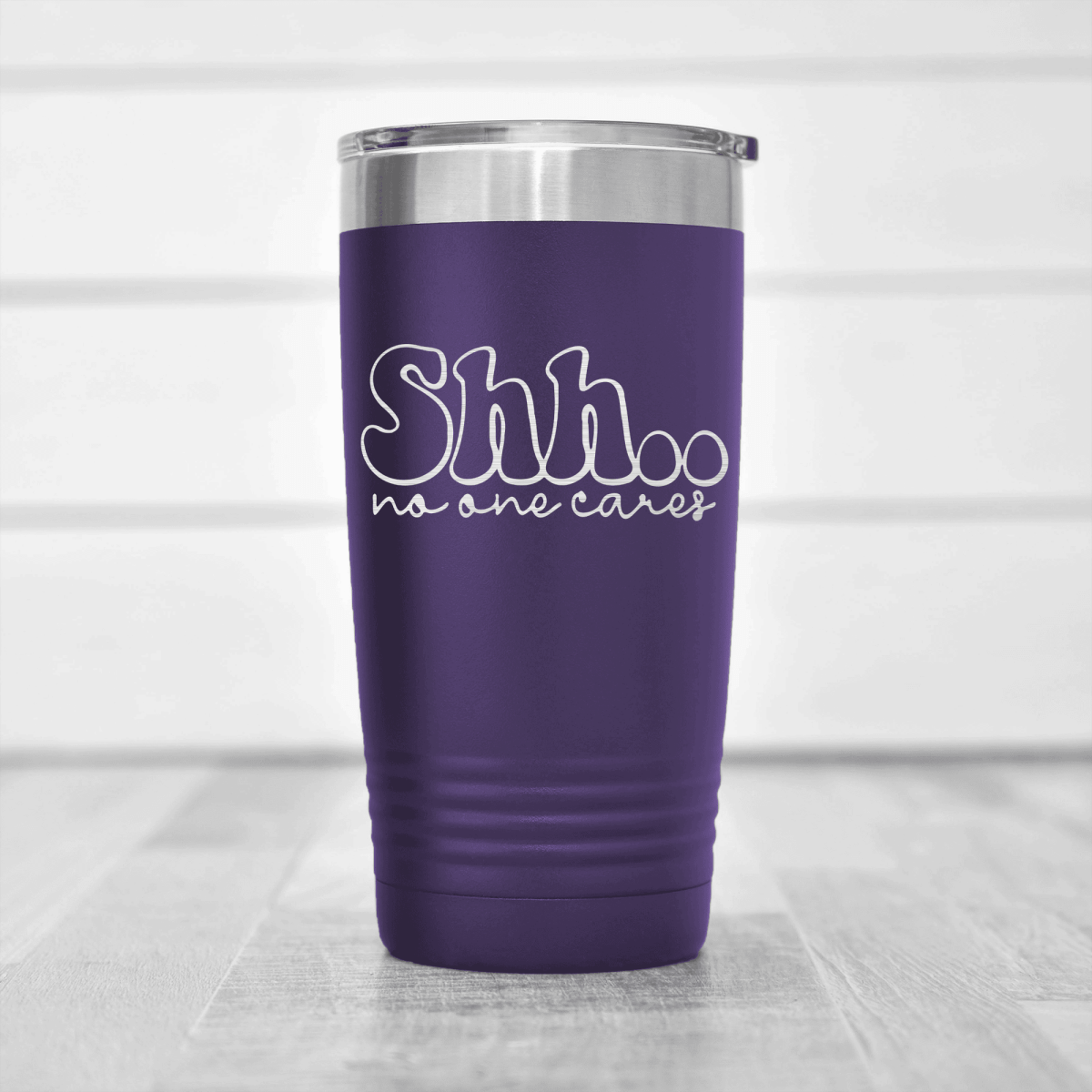 Purple funny tumbler Shh