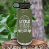 Military Green Basketball Water Bottle With Sisters Sideline Support Design