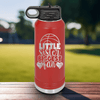 Red Basketball Water Bottle With Sisters Sideline Support Design