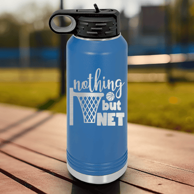 Blue Basketball Water Bottle With Swish And Score Design