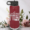 Maroon Basketball Water Bottle With Swish And Score Design