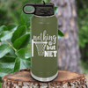 Military Green Basketball Water Bottle With Swish And Score Design