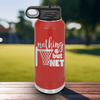 Red Basketball Water Bottle With Swish And Score Design